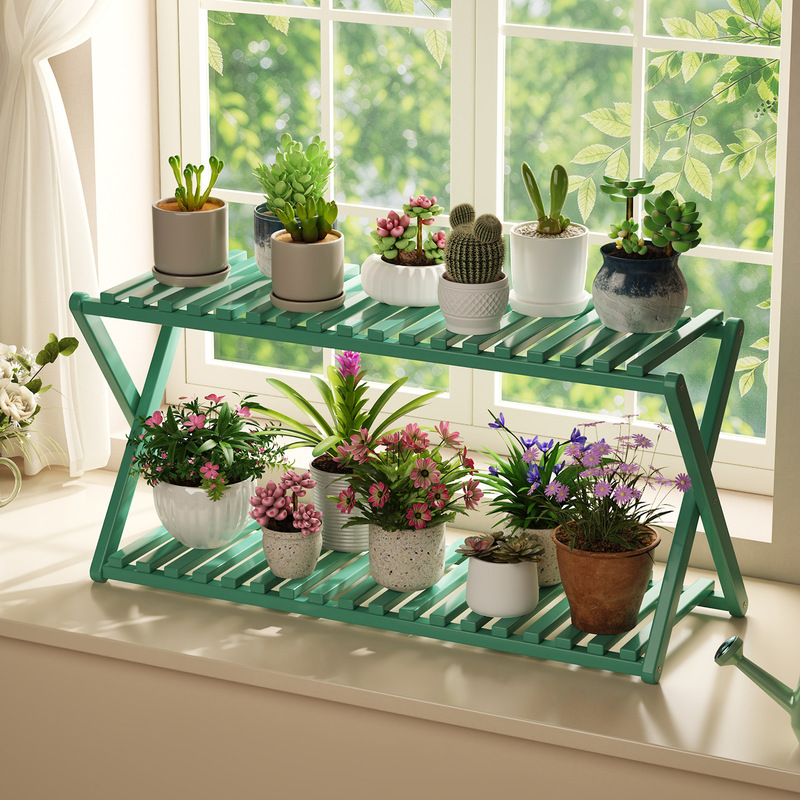Bamboo Balcony Small Flower Rack Floor-Standing Solid Simple Storage Shelf Indoor Home Bay Window Fleshy Green Rose Flower Pot Rack Bamboo Balcony Small Flower Rack Floor-Standing Solid Simple Storage Shelf Indoor Home Bay Window Fleshy Green Rose Flower Pot Rack