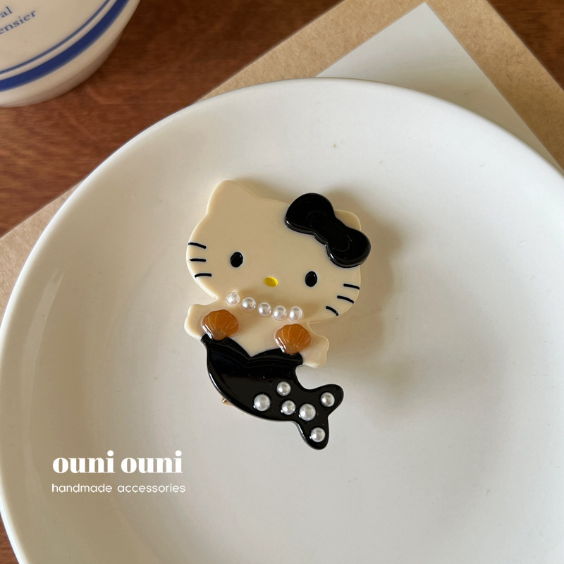 アセテートバージョン！マーメイド kt ヘアピンカモノハシクリップかわいい猫のヘアクリップサイドクリップヘアピンヘアアクセサリー|undefined