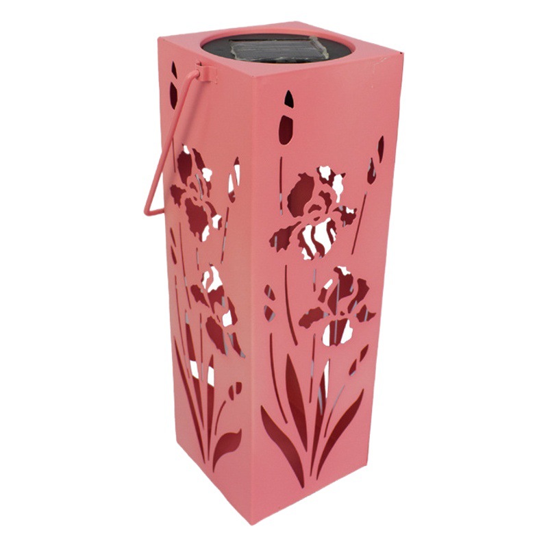 FUENTE fábrica transfronteriza Venta caliente lámpara solar mariposa Rosa linterna portátil hierro al aire libre patio Decoración