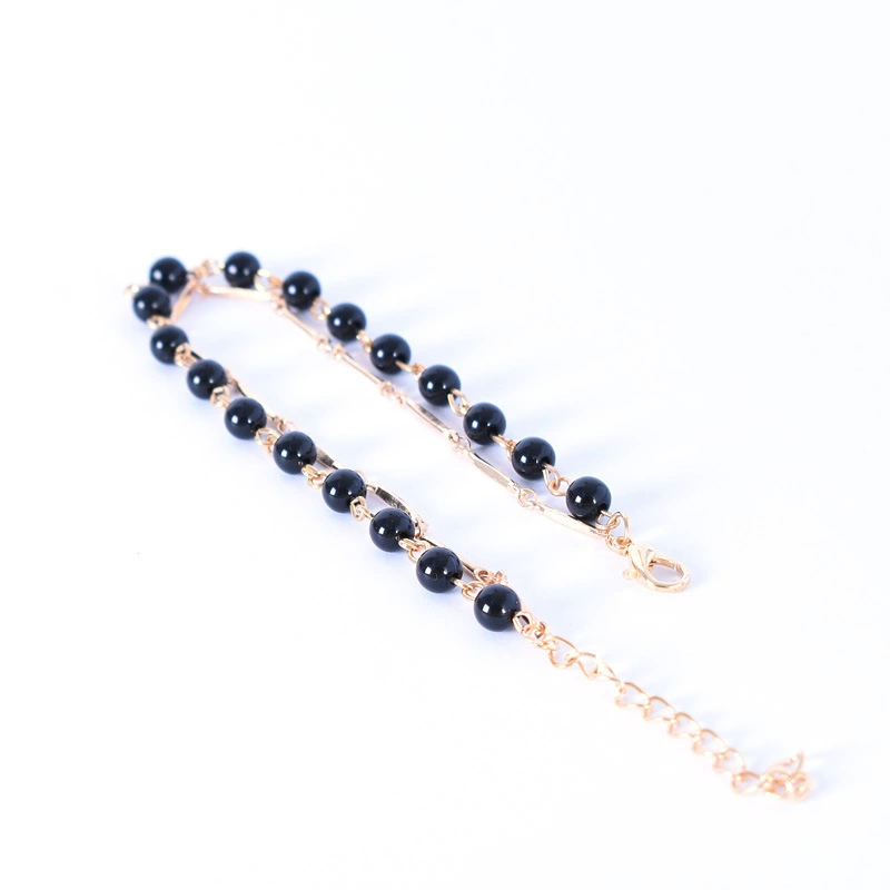 Beach ankle bracelet, beaded bracelet handmade, Korean style, simple and elegant design