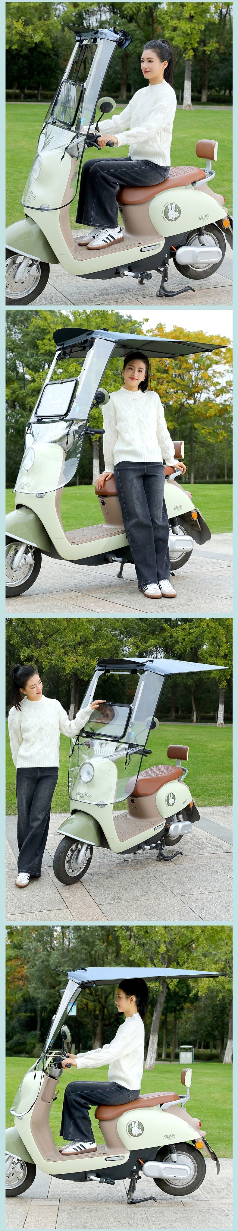 Electric Vehicle Canopy, Transparent Rain Cover, New Model Electric Scooter Folding Canopy, Motorcycle Sunshade Umbrella, Retractable Canopy