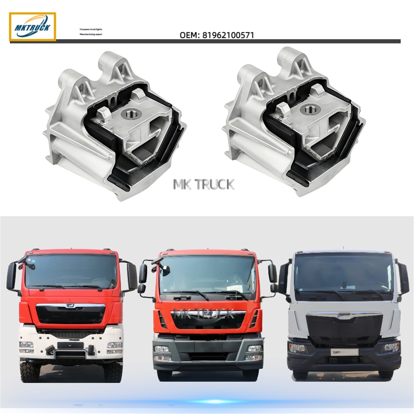 81962100571 en la parte delantera de la almohadilla del motor para el camión MAN TGA TGS TGX accesorios