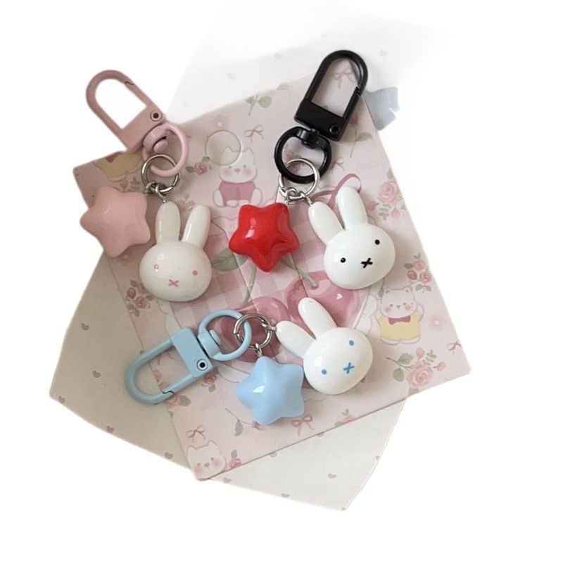 Cutie conejo móvil cadena de mujeres llavero de metal colgante de la mejor amiga bolsos de cadena joyería accesorios