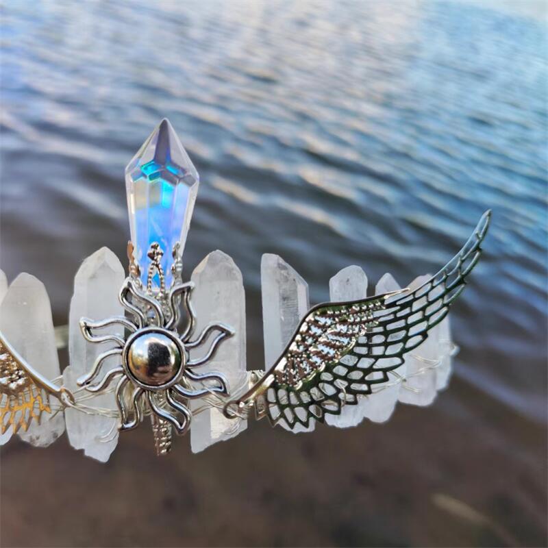 Fashion Wings Metal Plating Artificial Crystal Hair Band display picture 2