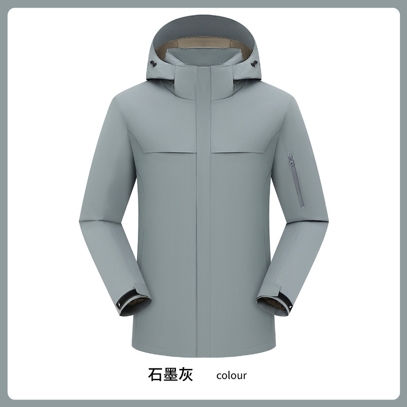 冬季工作服工装户外防水外套跨境连帽风衣新款冲锋衣羽绒内胆定制|undefined