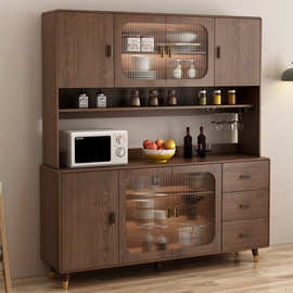 靠墙物置新储物柜厨房餐中式柜一体边家用全实木客厅柜酒柜碗柜