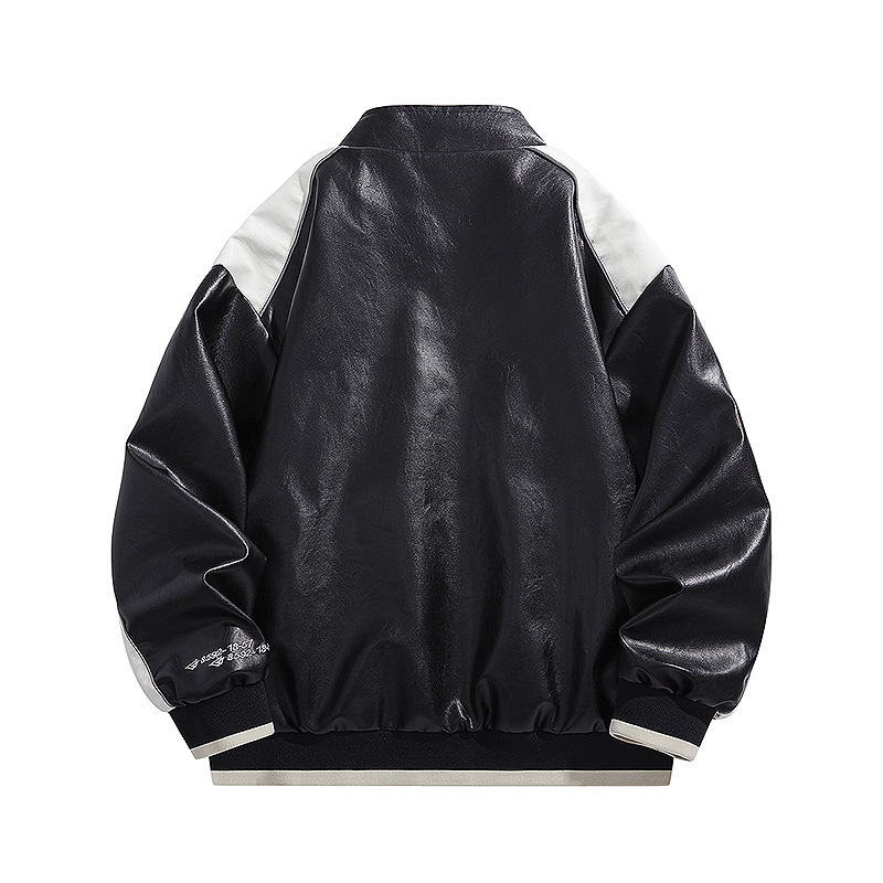 Chaqueta de cuero de hombre transfronteriza, chaqueta de hombre, nuevo otoño de moda, chaqueta de motocicleta a prueba de viento, guapo y delgado.