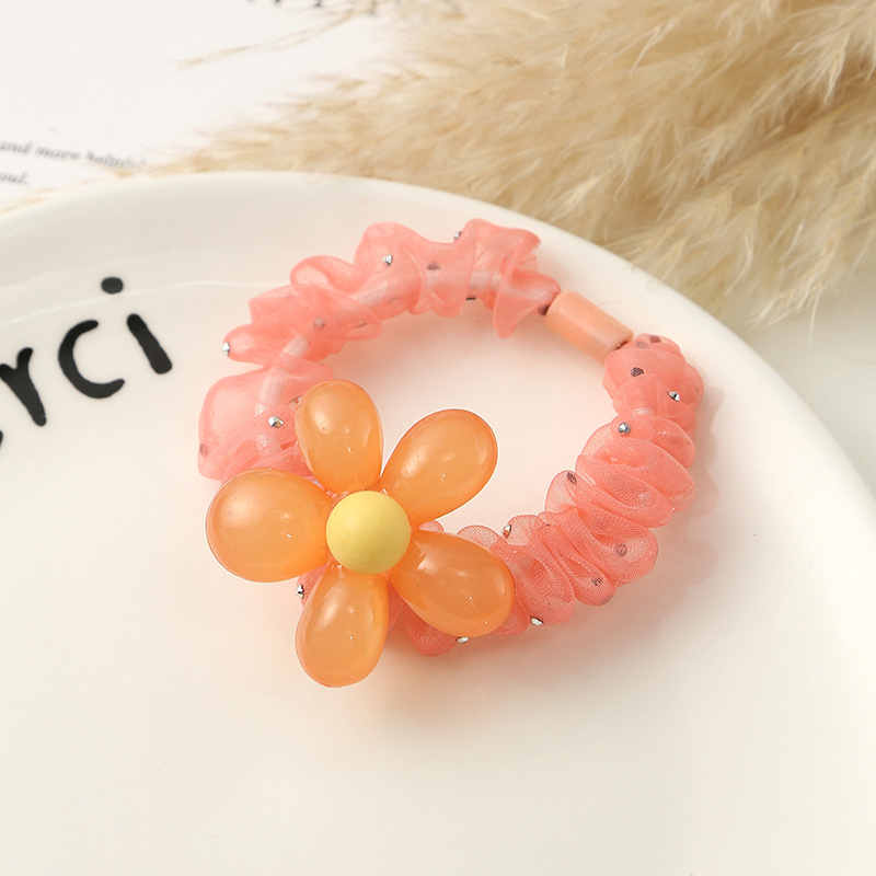 Elastico per capelli in organza con fiori e strass elegante_voghion.com