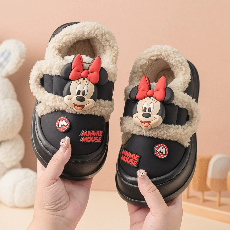 Детская зимняя новая новая сумка Минни и хлопчатобумажные тапочки
