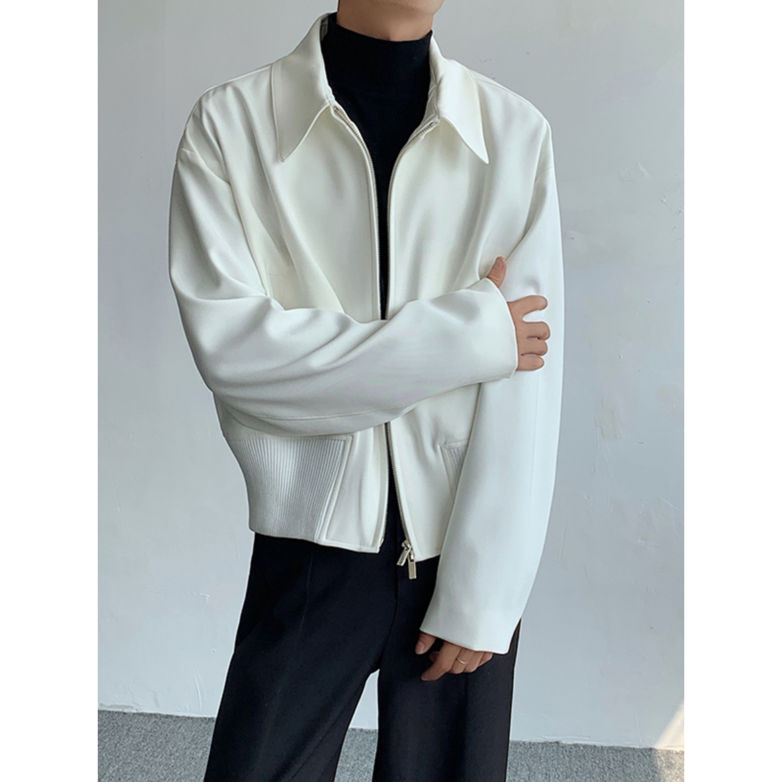 Veste cleanfit tendance et haut de gamme pour homme au printemps et en automne, nouvelle veste exécutive, cardigan court, maillot de baseball zippé_voghion.com