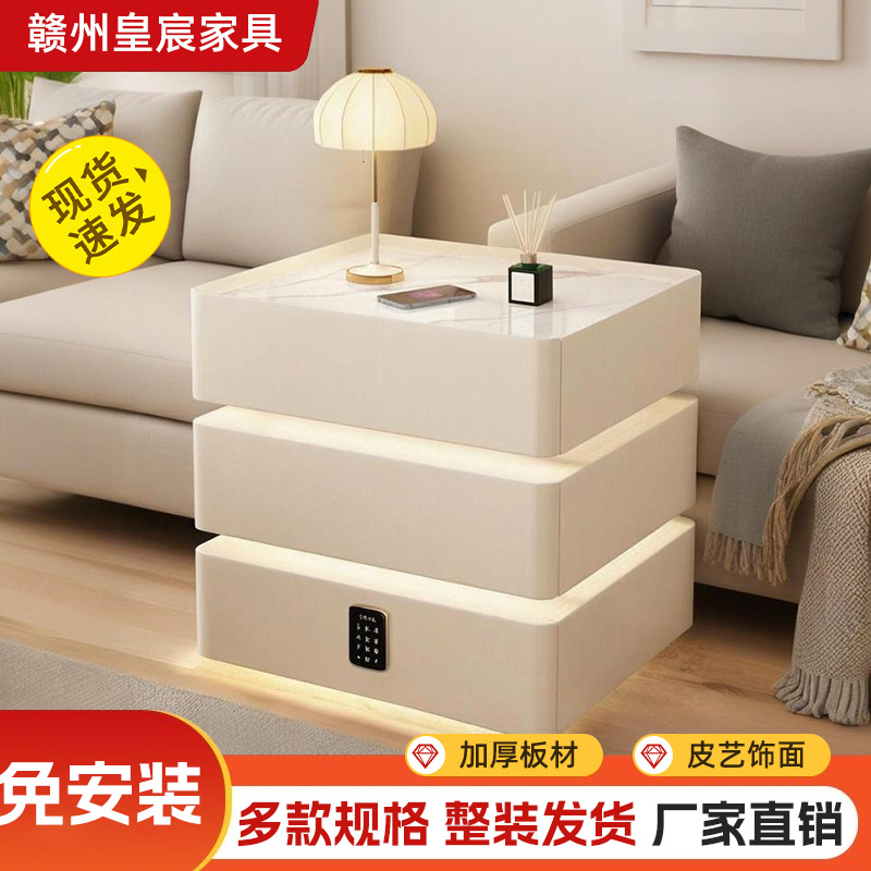 Mesita de noche inteligente, lámpara con sensor moderna y sencilla, luz de dormitorio de lujo, multifuncional, con carga inalámbrica, bluetooth, mesita de noche inteligente