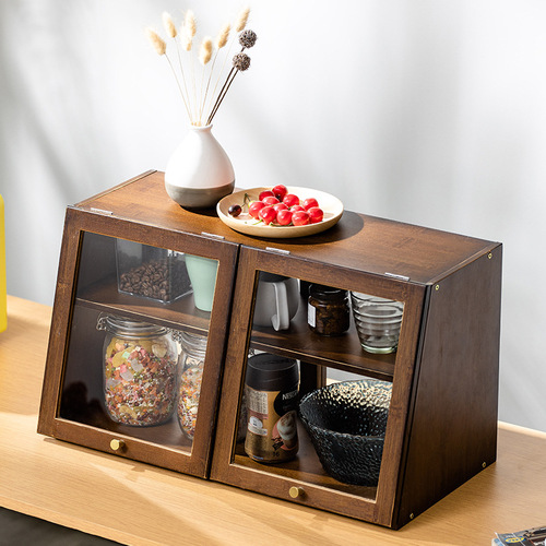 Japanese-style sideboard solid wood storage cabinet, desktop bowl cabinet, household storage, kitchen storage cabinet, tea water counter surface small cabinet