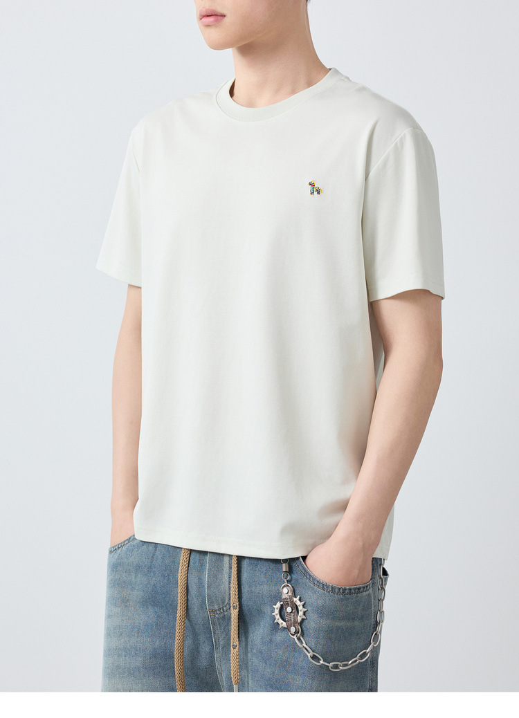 Embroidered Men's T-shirt With Round Neck For Summer Style_voghion.com