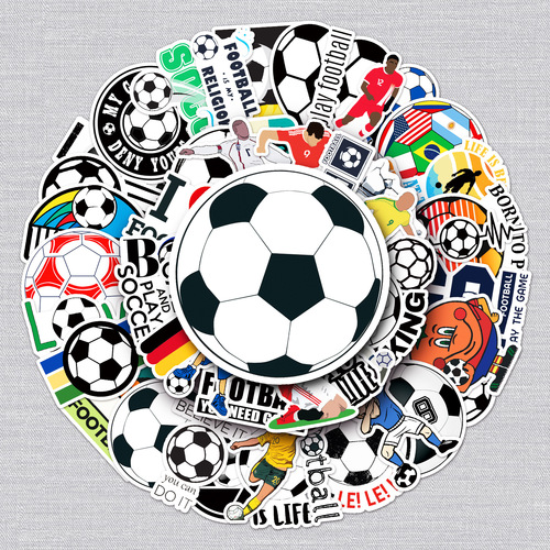 50 Football Doodle Sticker Personalized Cross-border Cartoon Sports DIY Skateboard Luggage Sticker Waterproof
