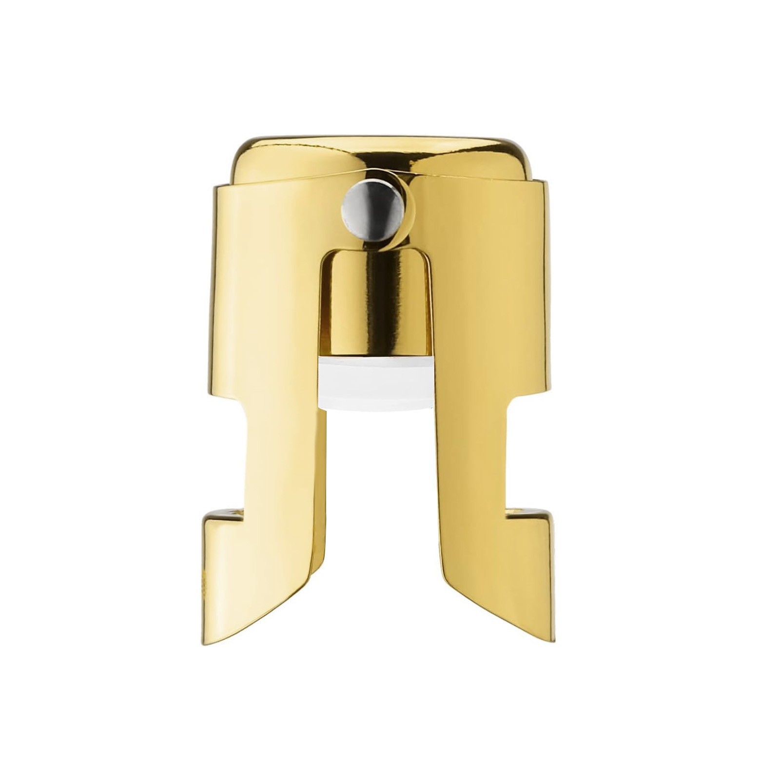 전기 도금된 밝은 금색 스테인레스 스틸 샴페인 스토퍼 - 짧은 캡