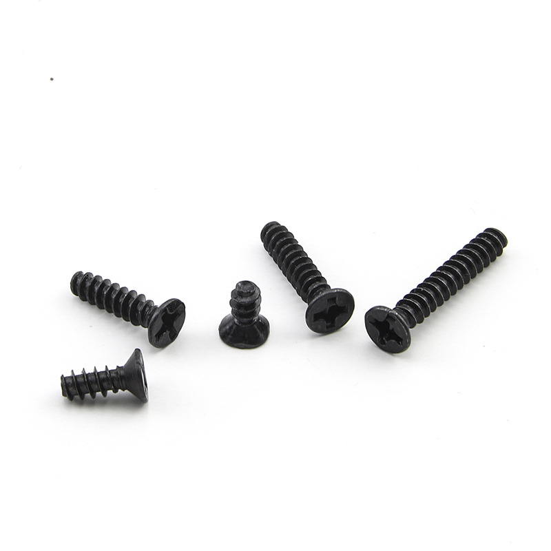 KB 나사 검정색 접시 머리 플랫 테일 셀프 태핑 나사 플랫 헤드 섀시 냉각 팬 나사 M2 |