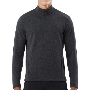 Hx Outdoor Sports Men's Bottoming Shirt Warm and Thickeneded Half-Zip Long-Sleeved Men's Outer Wear Flat Shirt Pullover
