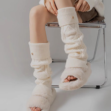 韩国东大门袜子女长筒老板娘同款毛线针织袜套腿套加厚小腿堆堆袜