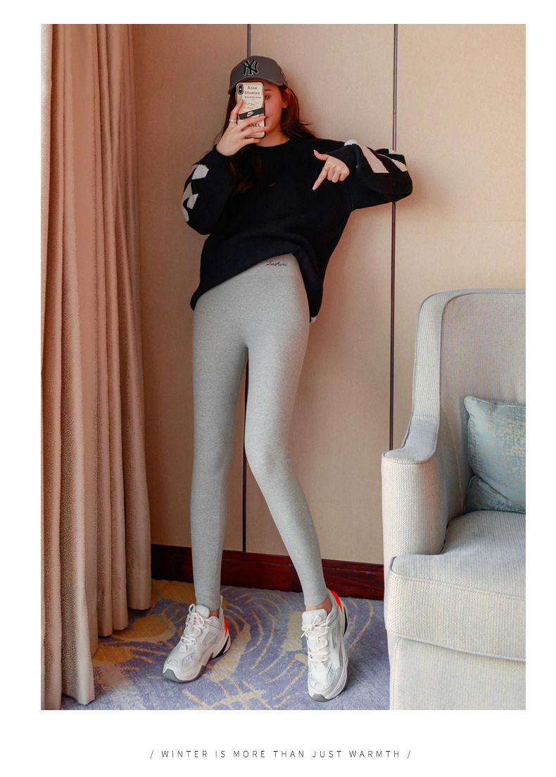 Women's Street Simple Style Solid Color Ankle-length Embroidery Leggings display picture 1