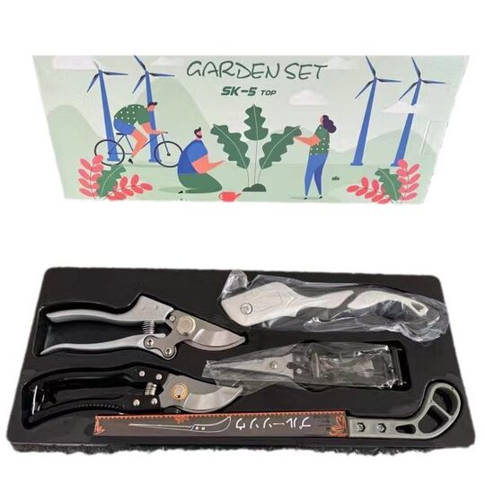 Gardening Five-piece Flower Planting Household suit Tools Boxed Multifunctional Pruning Shears Chicken Tail Saw Folding Saw Flower Repair