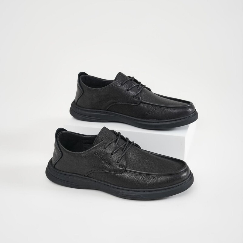 Spring and Autumn Fashionable Sheepskin Casual Leather Shoes for Men, Soft-Soled, Comfortable, Lace-Up, Breathable Business Leather Shoes