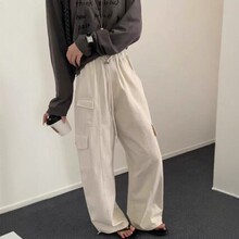 26春款上新松紧腰抽绳两穿款休闲工装裤长裤8589