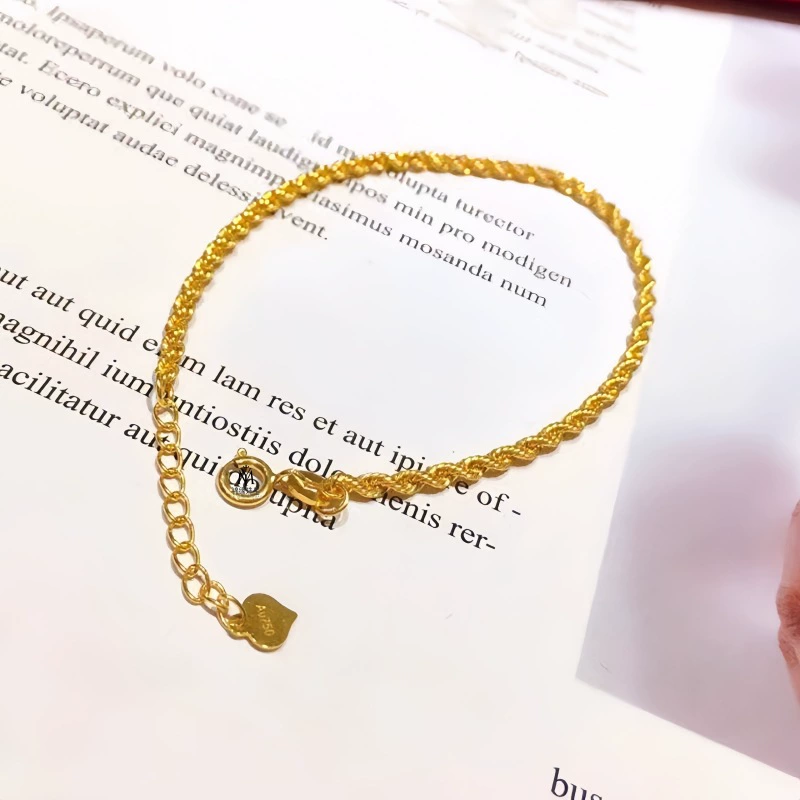 Браслет из пеньковой веревки из золота 18 карат au750, цветной браслет из пеньковой веревки, доступная роскошь для мужчин и женщин, популярные ювелирные изделия из водной ракушки, оптовая продажа с фабрики