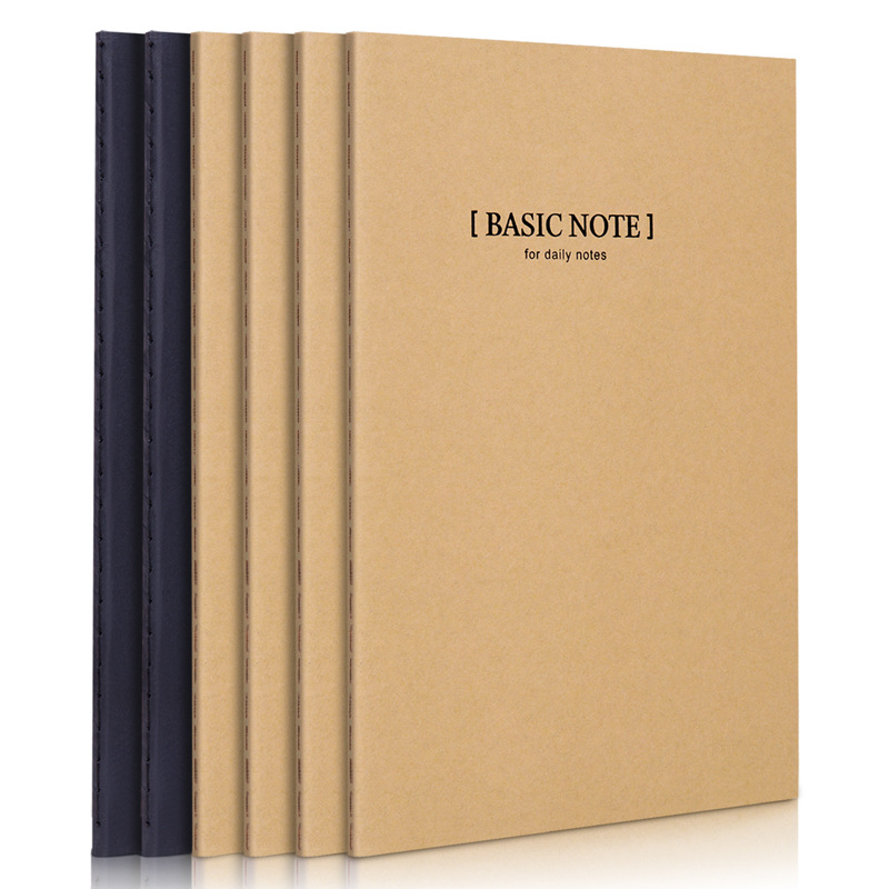 Cuaderno de papel kraft de Deliky Cuaderno de notas de línea simple Cuaderno de línea gruesa B5 Acta de reunión Cuaderno horizontal