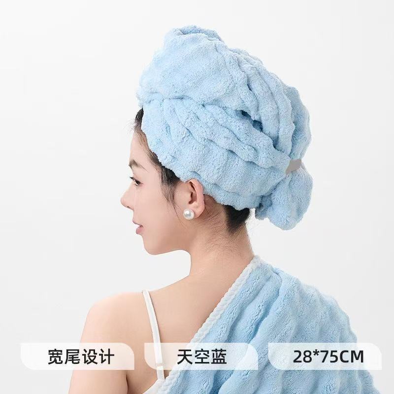 2025年新款干发帽珊瑚绒加厚超强吸水A类布速干双层女包头发毛巾|undefined