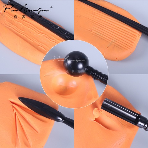 Cross-border 4-piece sugar craft polymer lightweight air-dry clay modeling tool black rod texture carving pen tool