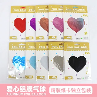 跨境电商专供定制独立包装18寸铝膜爱心铝箔气球纸卡厂家批发金色
