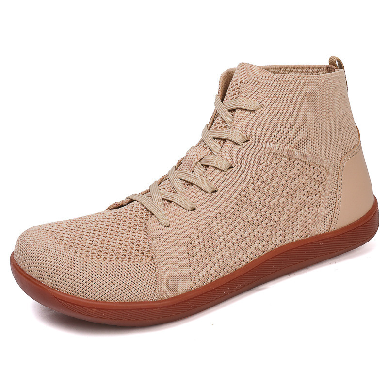 Cross-border New High-top Wide Shoes Breathable Flying Woven Wide-head Barefoot Shoes Indoor Fitness Casual Shoes Yoga Shoes