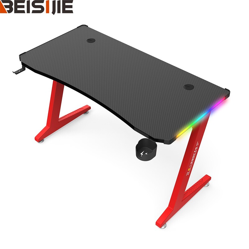 Z-Type Desktop Computer Desk Internet Cafe Game Carbon Brazing E-Sports Table with Light Special-Shaped Competitive Table Manufacturer Wholesale Z-Type Desktop Computer Desk Internet Cafe Game Carbon Brazing E-Sports Table with Light Special-Shaped Competitive Table Manufacturer Wholesale