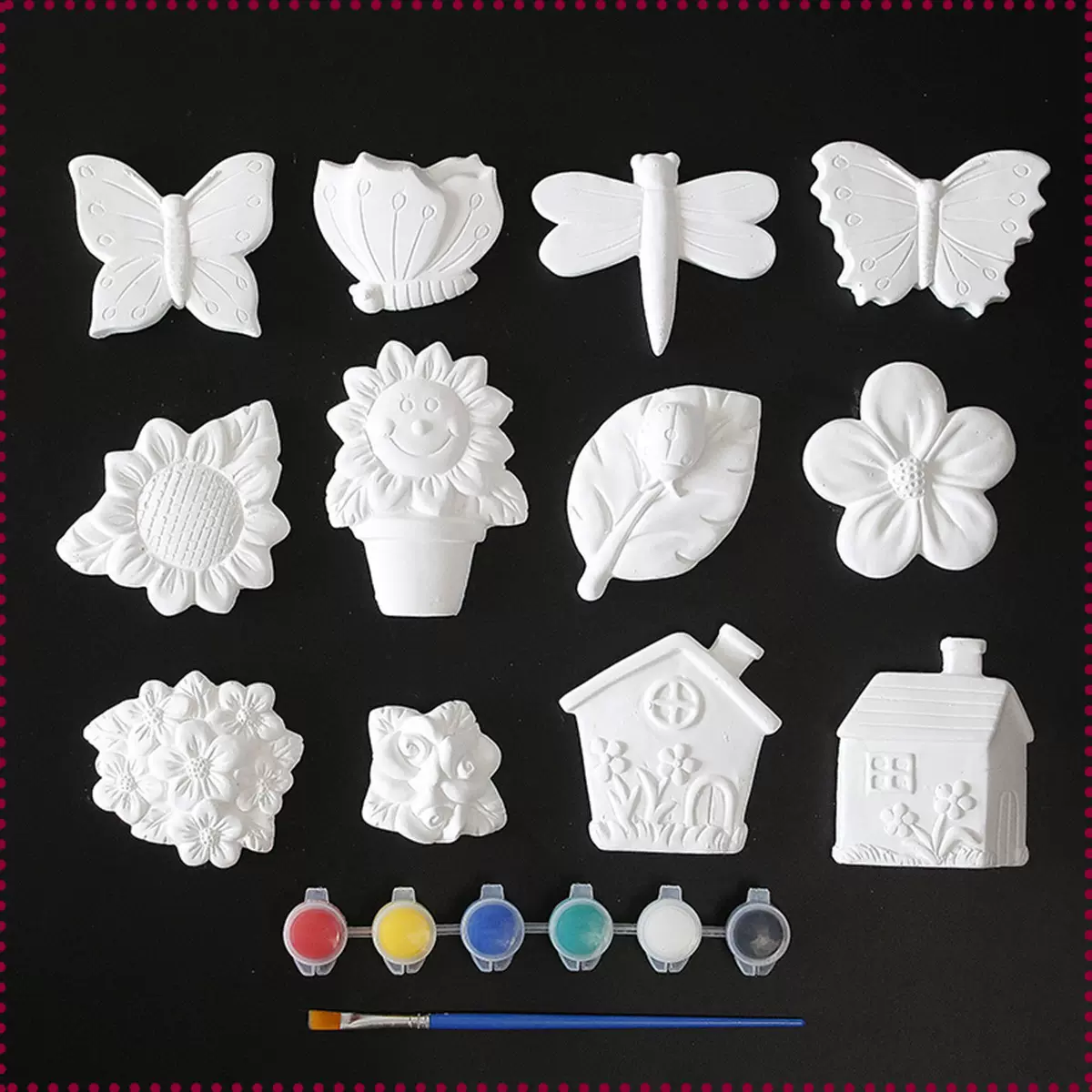 亚马逊圣诞节儿童涂鸦画画娃娃 石膏小号娃娃万圣节小孩涂色陶瓷