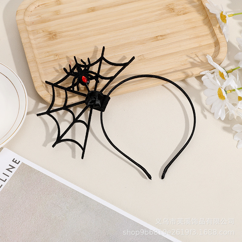 ハロウィーン蜘蛛の巣髪バンドパーティークリエイティブレースクモ舞踏会頭バンド鬼節装飾悪魔頭バンド|undefined