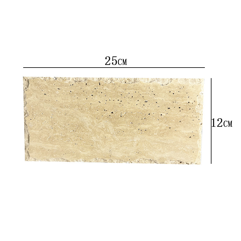 Estilo antiguo amarillo travertino irregular encaje plano hotel joyería de baño bandeja de almacenamiento pendientes exhibición de joyas