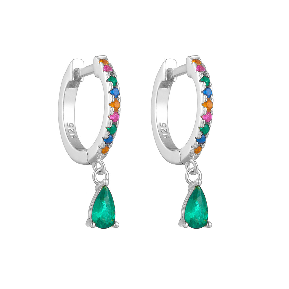 Vintage Style Style 1 Pair 925 Sterling Silver Zircon Water Droplets Drop Earrings