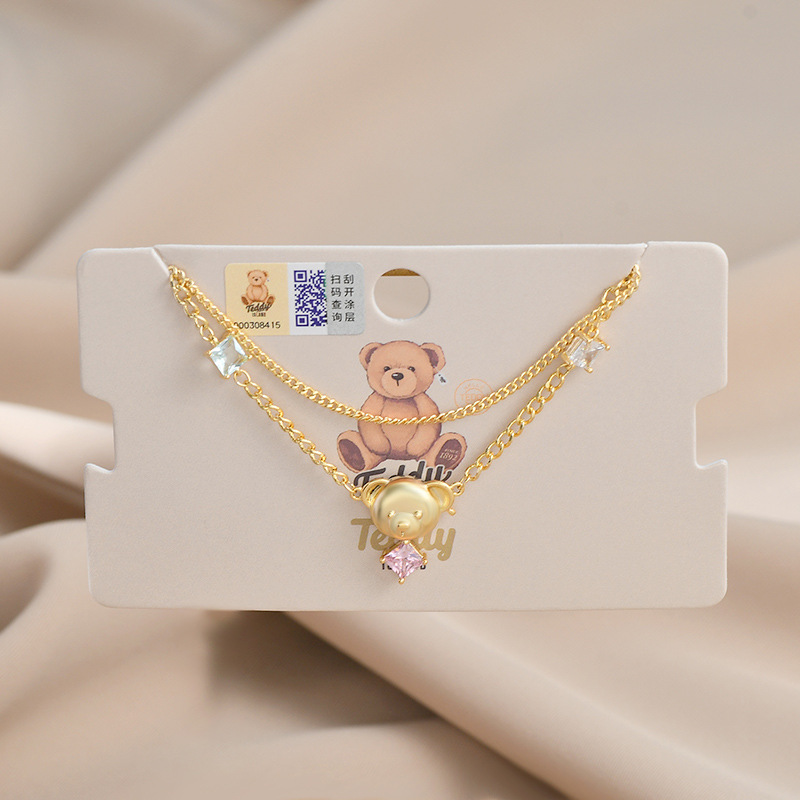 Fashion Bear Copper Plating Zircon Bracelets 1 Piece