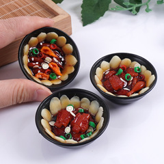 仿真食物地锅鸡钥匙扣吃货食玩铁锅炖鱼包包挂件仿真食物碗挂饰
