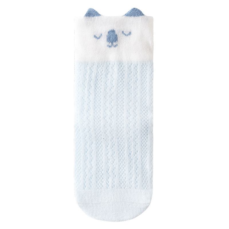 Calcetines para niños, calcetines de malla transpirables y absorbentes de sudor para mujer, calcetines sin huesos de algodón peinado para recién nacidos de dibujos animados lindos al por mayor