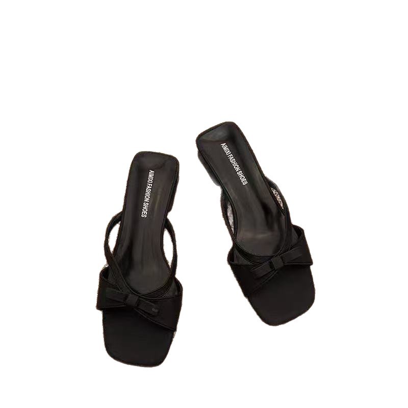 Zapatillas frías francesas con cabeza cuadrada de dedos abiertos para mujeres 2026 primavera y verano nuevo estilo suave de hadas con falda sandalias de talón bajo image 5