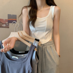 胖mm白色顯瘦內搭背心小吊帶女春季打底美背短款大碼顯瘦外穿上衣