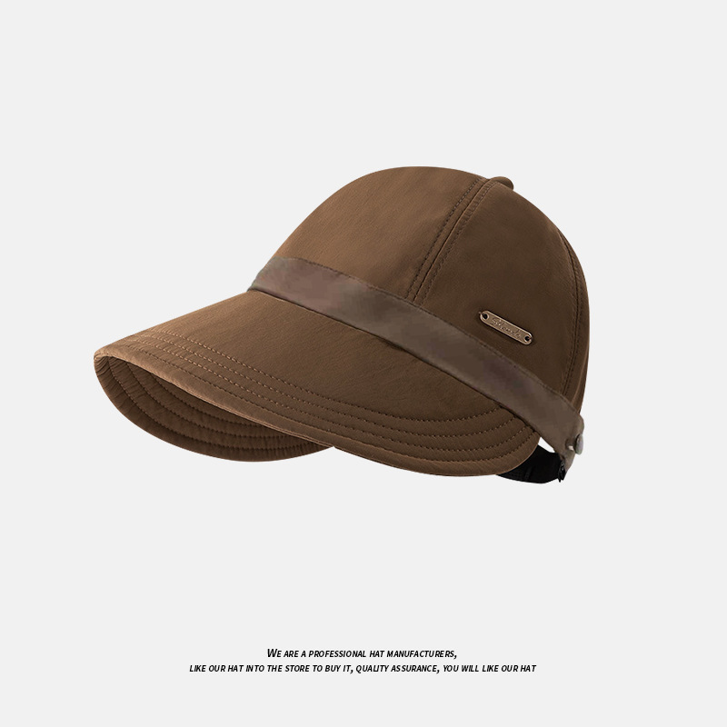 6피스 스트라이프 루스 모자 - 다크 브라운