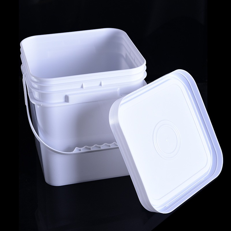 加厚10升红色方形桶塑料包装桶猫粮狗粮包装桶食品级涂料桶带盖