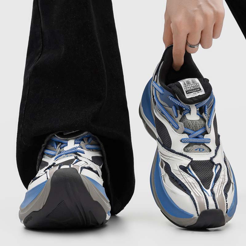 Trendy Patchwork Dad Sneakers for Men, Lace-Up Fashion Casual Thick-Soled Retro Shoes 6606-J