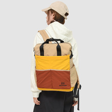 跨境2025新款拼色设计休闲百搭双肩包潮流百搭手提包出行旅行背包