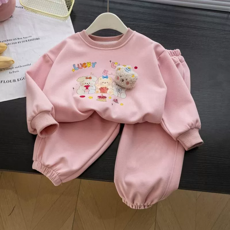 Детский осенний комплект, мультяшный свитшот, штани, детская одежда