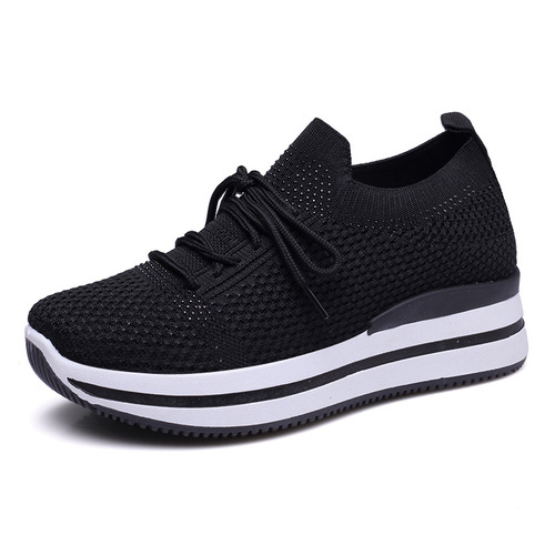 Factory direct sales casual sports shoes  spring new style fly knitted mesh foreign trade women's shoes fashionable and versatile socks shoes