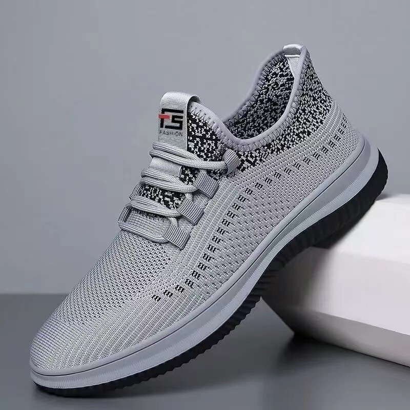 2025 New Men's Shoes Summer Casual Shoes Fashionable and Easiest for Match Breathable Fly Knitted Shoes Sports Shoes Lightweight and Plaid Cloth Shoes