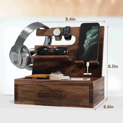 無垢材収納ラックオフィスデスクトップ携帯電話ホルダーアイウォッチ収納ラッククリエイティブシンプルな収納ラック